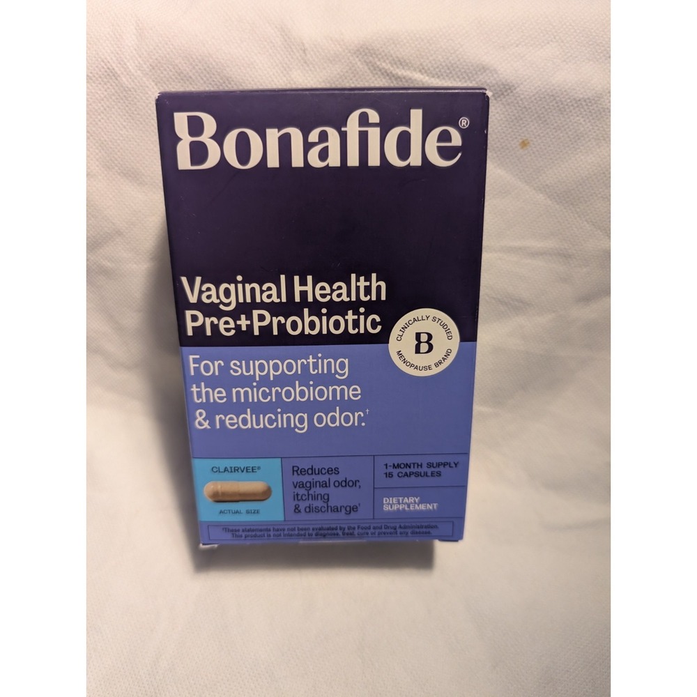 Bonafide Vaginal Health Pre + Probiotic Relief Odor Itching 15ct Caps Exp 04/27